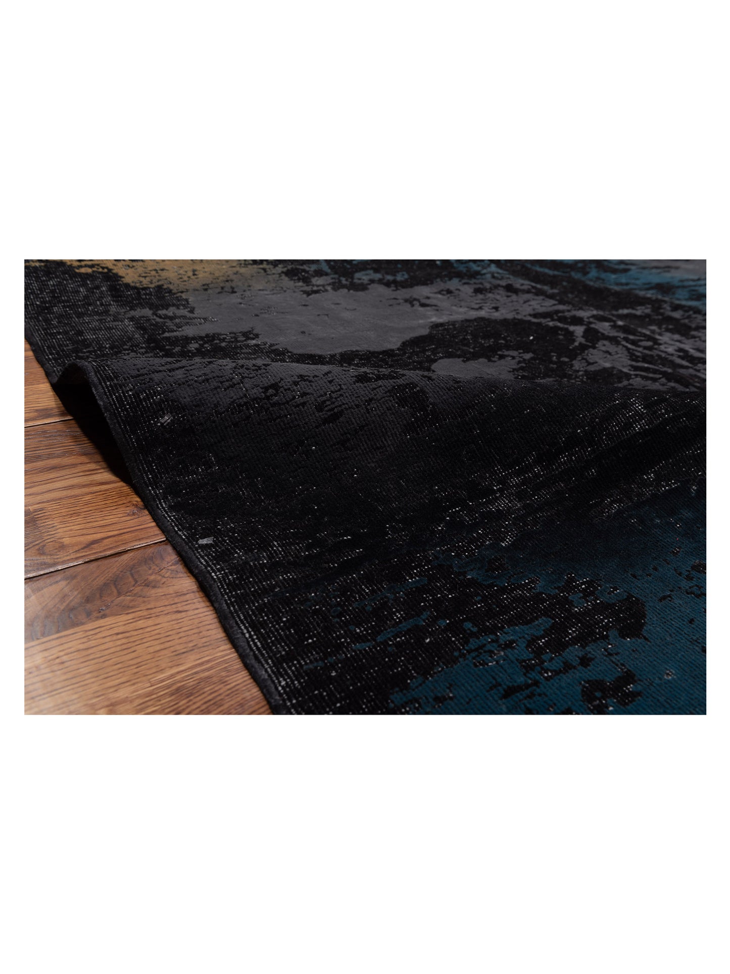 Vintage Black 8x11.10 Hand Knotted Rug