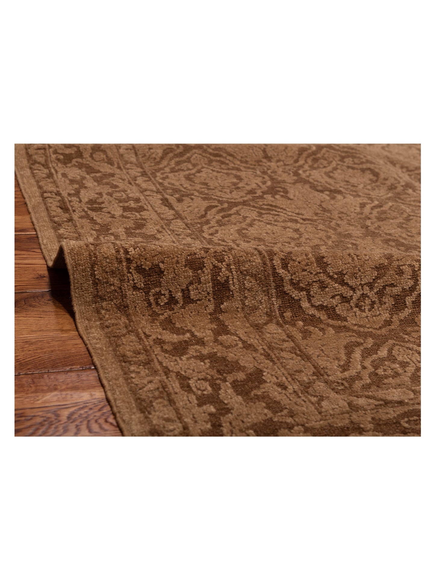 Defnera Dark Brown Brown 4.2x5.10 Hand Knotted Rug