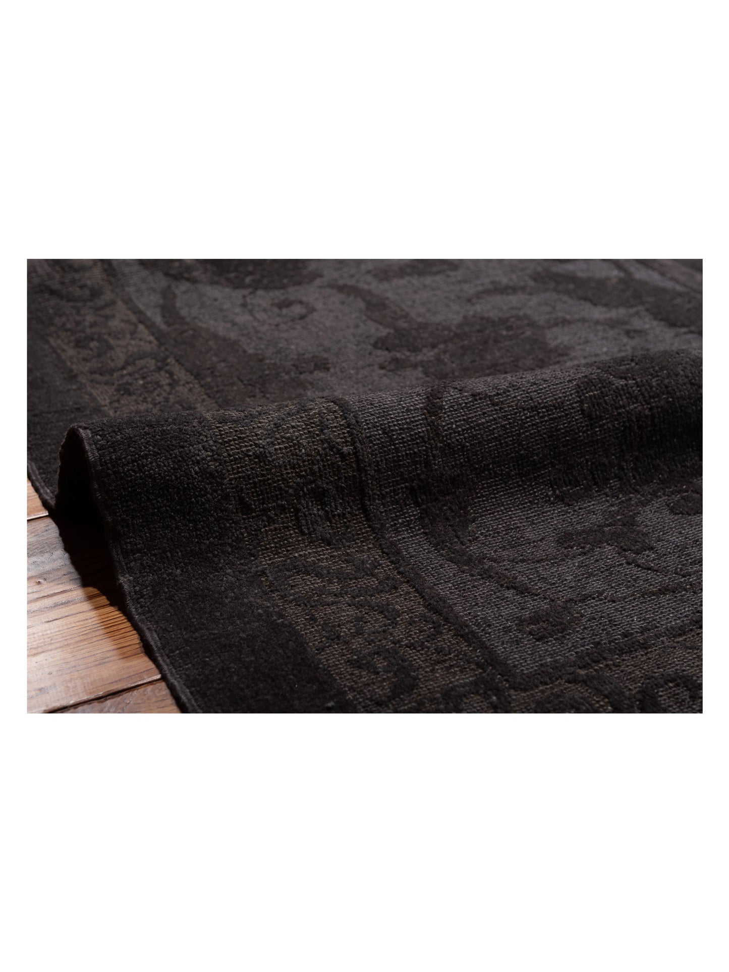 Rechromia Charcoal Charcoal 14.7x15.2 Hand Knotted Rug