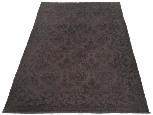 Rechromia Dark Gray Dark Gray 6.3x8.10 Hand Knotted Rug