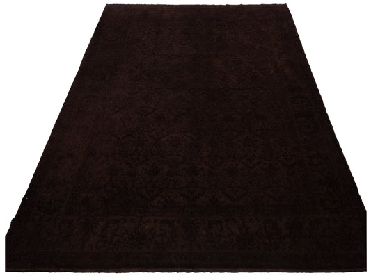 Rechromia Dark Brown Dark Brown 9.4x11.9 Hand Knotted Rug