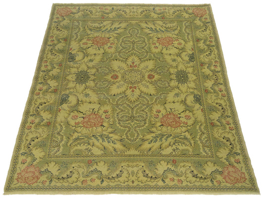 Vintage Green 8.4x10.1 Hand Knotted Rug