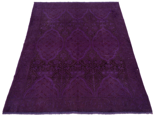 Vintage Purple 5.10x7.5 Hand Knotted Rug