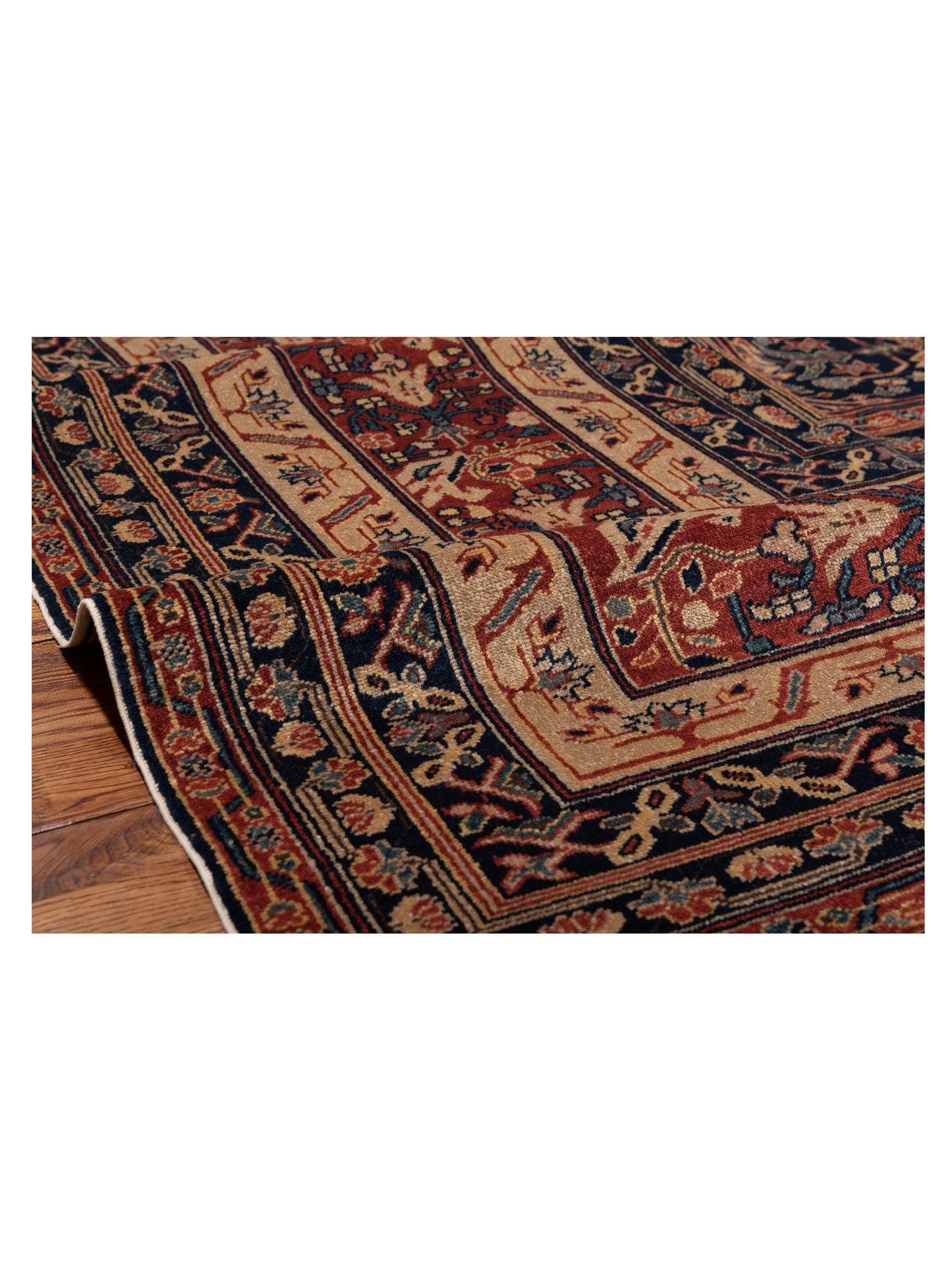 Antiqua Loom Navy Rust 9.3x12.1 Hand Knotted Rug