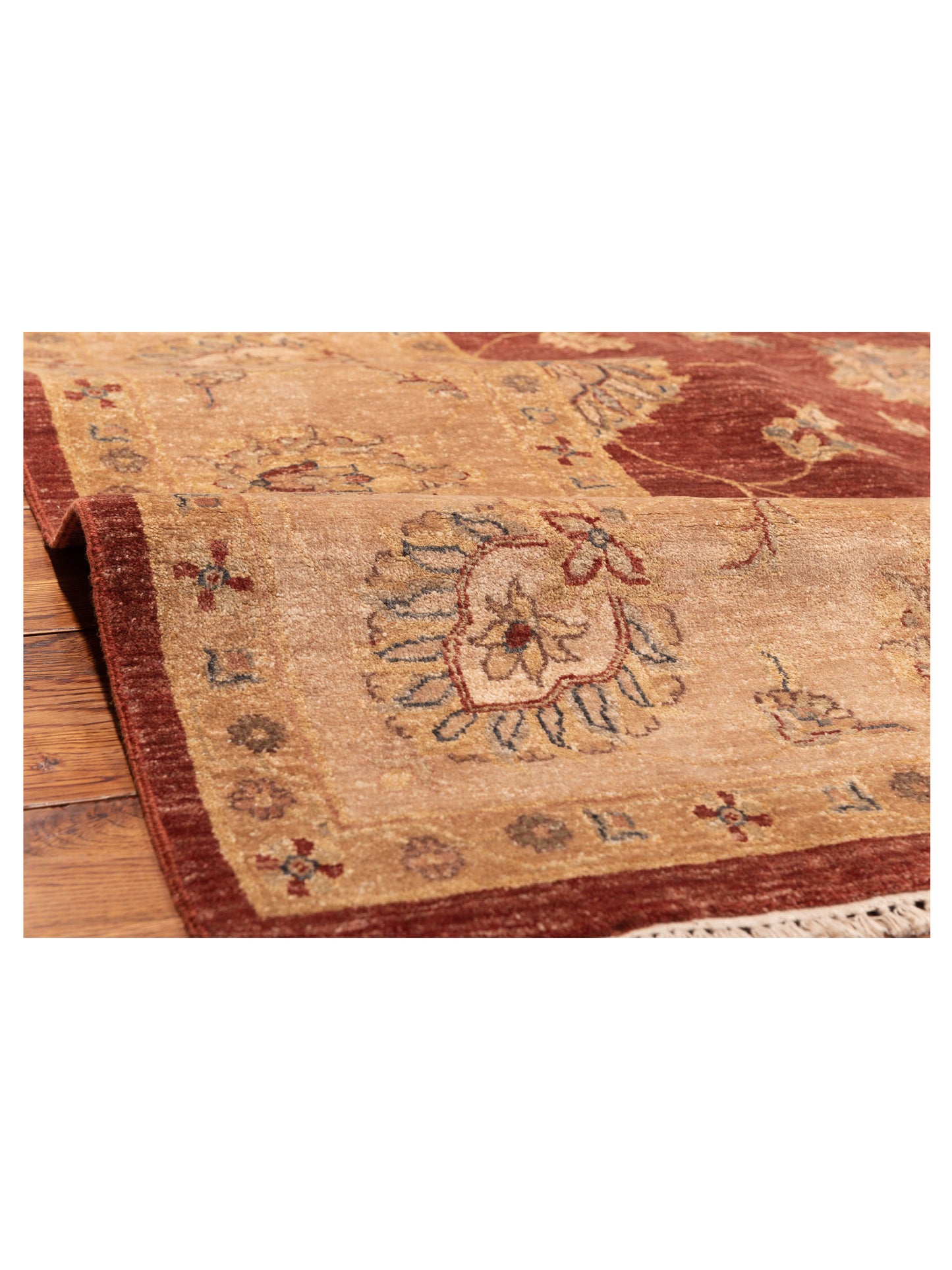 Zardun Rust Camel 9.1x12.1 Hand Knotted Rug