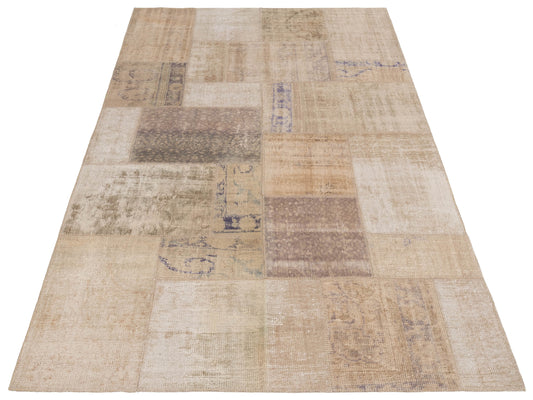 Patchwork Natural 6.11x10.11 Hand Knotted Rug