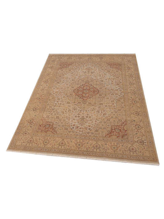 Jallira Beige Gold 8.11x11.10 Hand Knotted Rug
