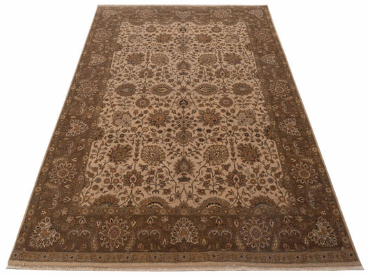 Jallira Ivory Tobacco 7.6x10.10 Hand Knotted Rug