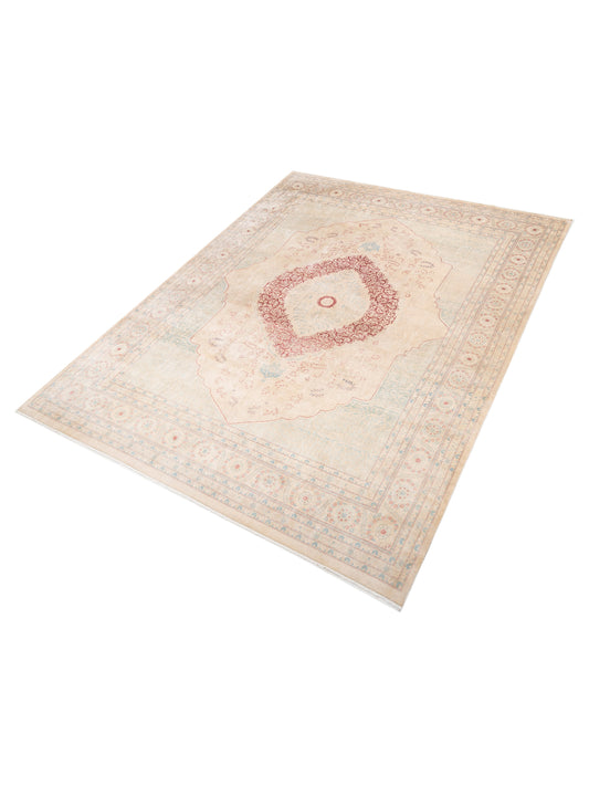 Jallira Beige Beige 12.2x15.5 Hand Knotted Rug