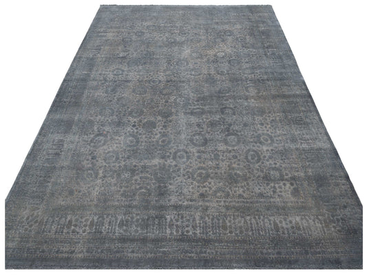 Vintage Gray Gray 10.1x13.11 Hand Knotted Rug