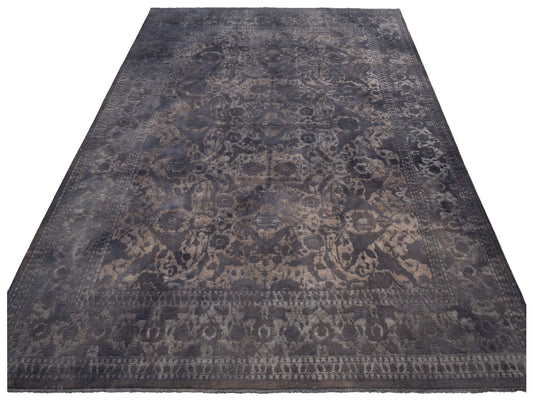 Vintage Dark Gray 10.1x13.5 Hand Knotted Rug