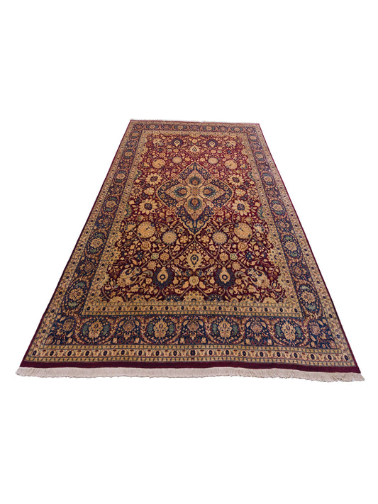 Jallira Burgundy Navy 10.2x13.4 Hand Knotted Rug