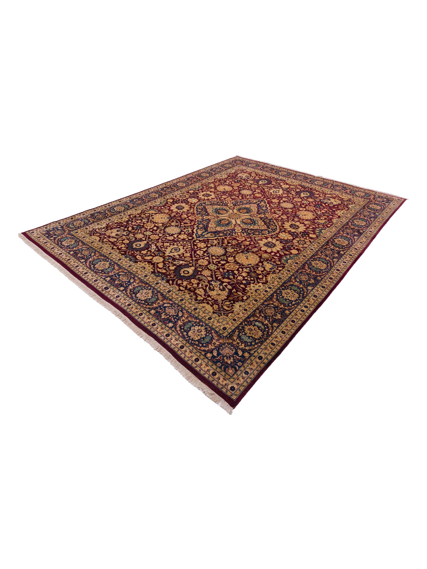 Jallira Burgundy Navy 10.2x13.4 Hand Knotted Rug