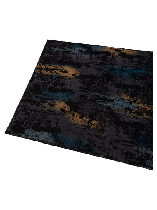 Vintage Black 8.3x8.7 Hand Knotted Rug