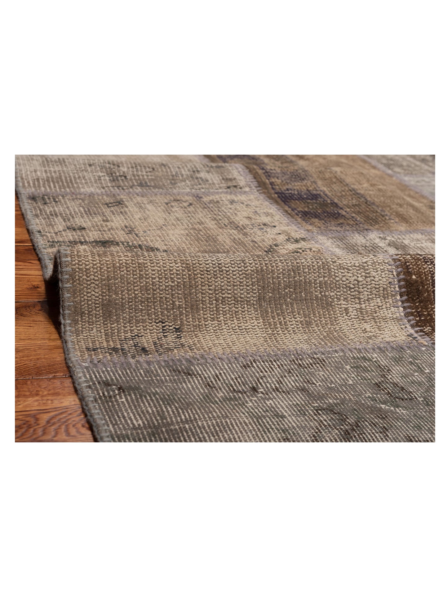 Patchwork Gray 8.3x9.11 Hand Knotted Rug