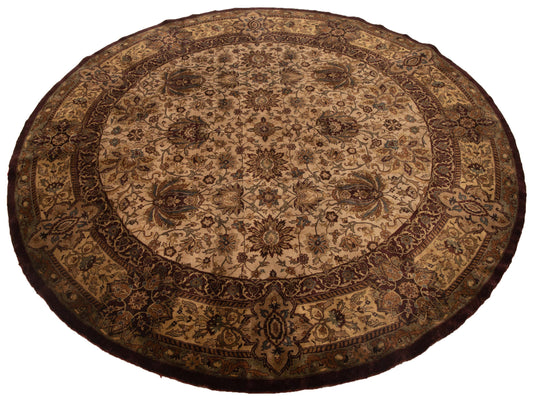 Corvella Beige Brown 9.9x9.9 Hand Knotted Rug