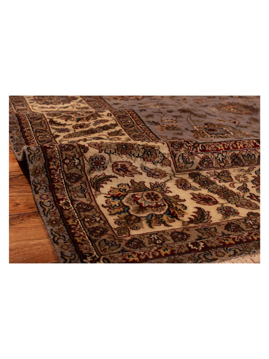 Corvella Gray Ivory 8.9x11.6 Hand Knotted Rug