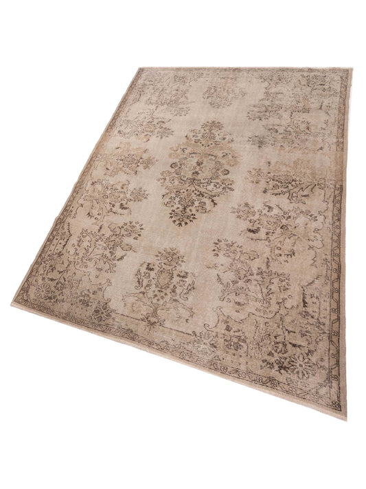 Vintage Silver 6.2x9.7 Hand Knotted Rug