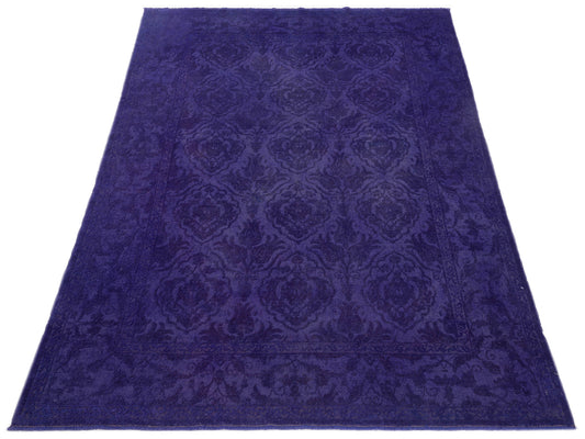Rechromia Purple Purple 6.4x8.9 Hand Knotted Rug