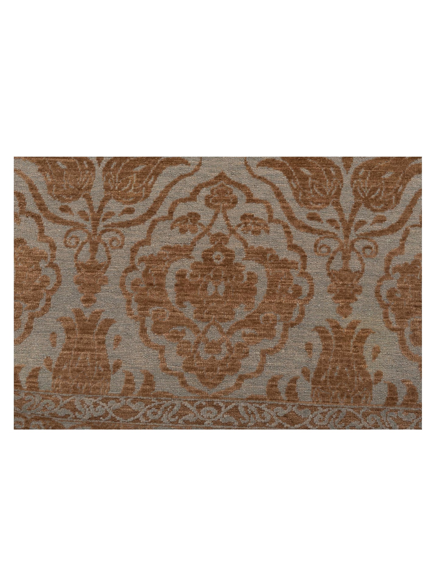 Defnera Ice Blue Brown 8.5x9.10 Hand Knotted Rug