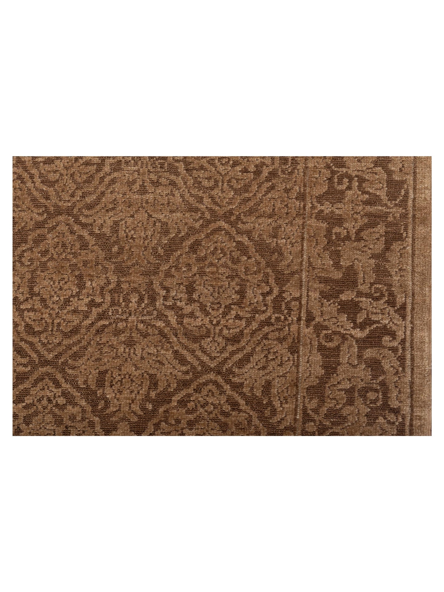 Defnera Dark Brown Brown 2.7x9.5 Hand Knotted Rug