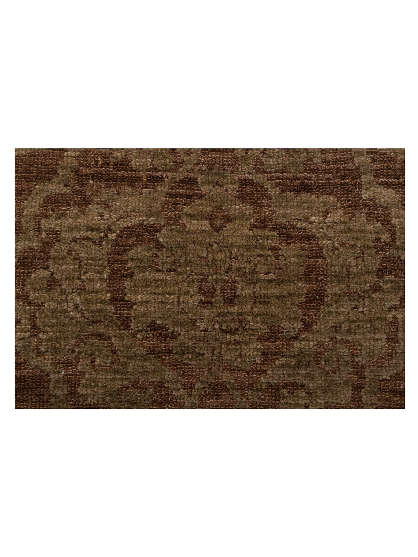 Defnera Dark Brown Green 8.5x9.11 Hand Knotted Rug