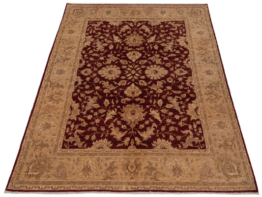 Sabira Red Ivory 8x10.1 Hand Knotted Rug