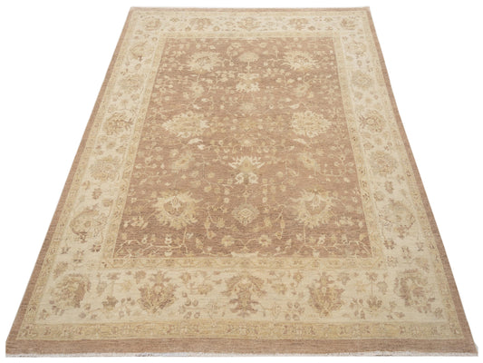 Lailora Light Brown Beige 7.11x9.7 Hand Knotted Rug