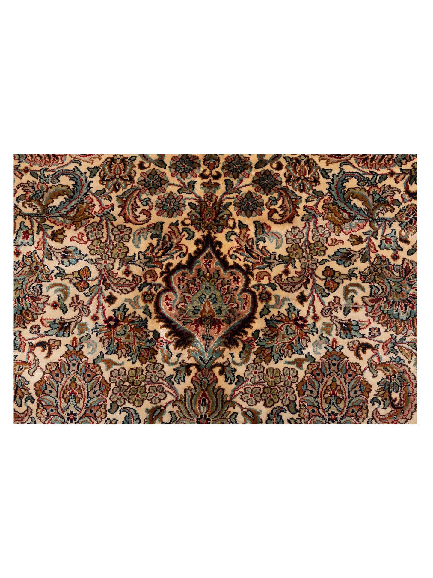 Pure Silk Ivory Ivory 9.1x12.6 Hand Knotted Rug