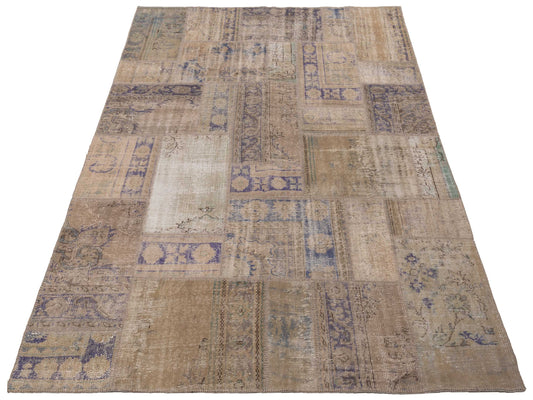 Patchwork Beige 8.3x9.10 Hand Knotted Rug