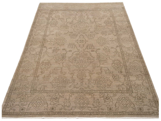 Elowen Beige Green 8.3x9.10 Hand Knotted Rug