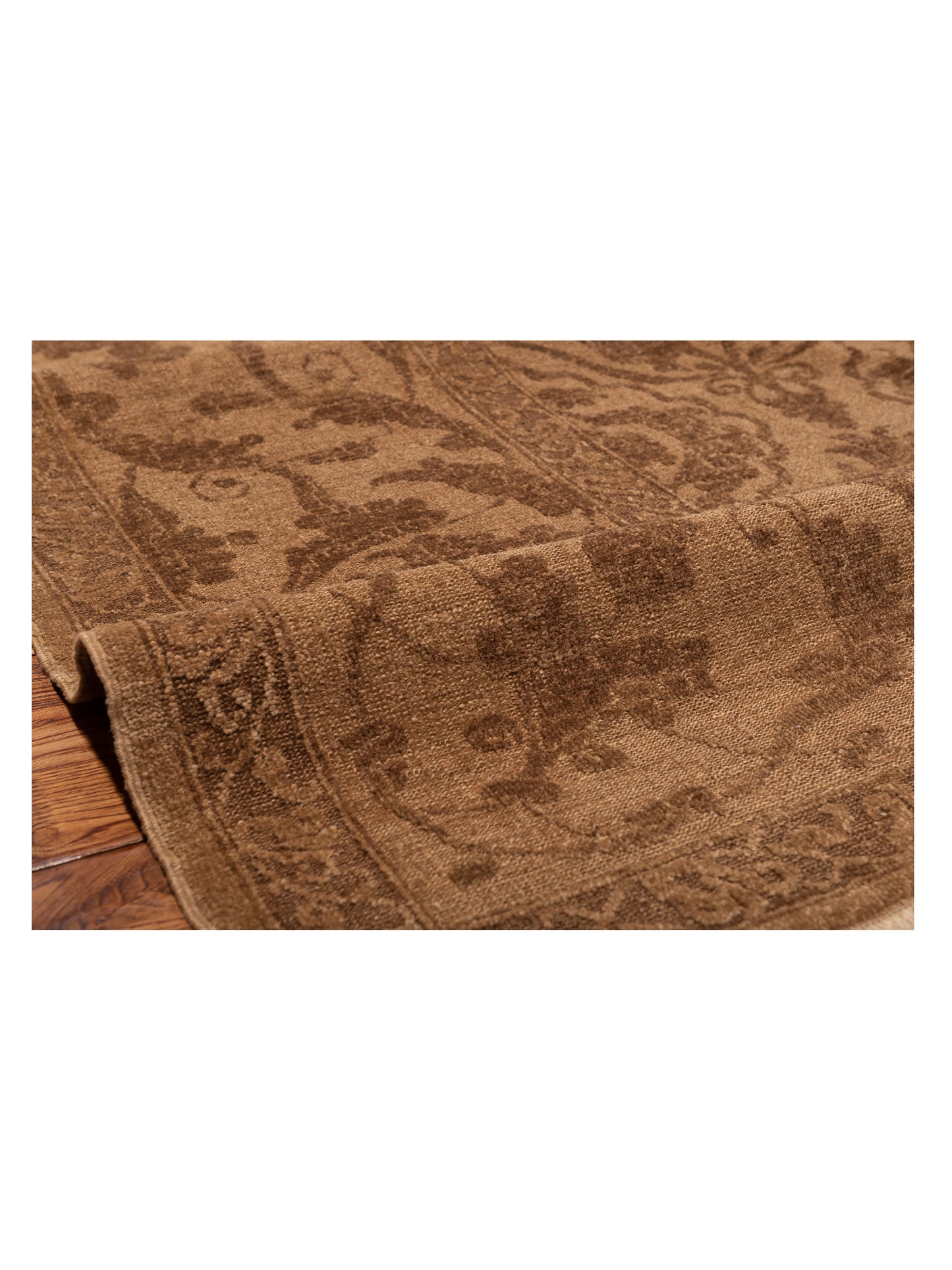 Defnera Brown Dark Brown 9.4x11.8 Hand Knotted Rug