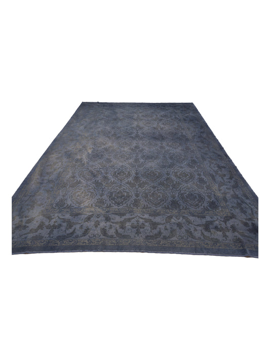 Rechromia Blue Charcoal 12.6x17.5 Hand Knotted Rug