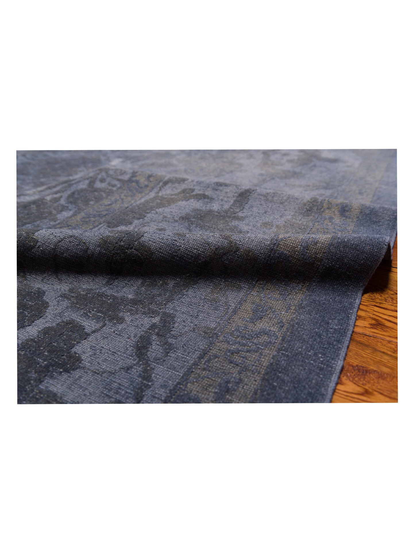 Rechromia Blue Charcoal 12.6x17.5 Hand Knotted Rug