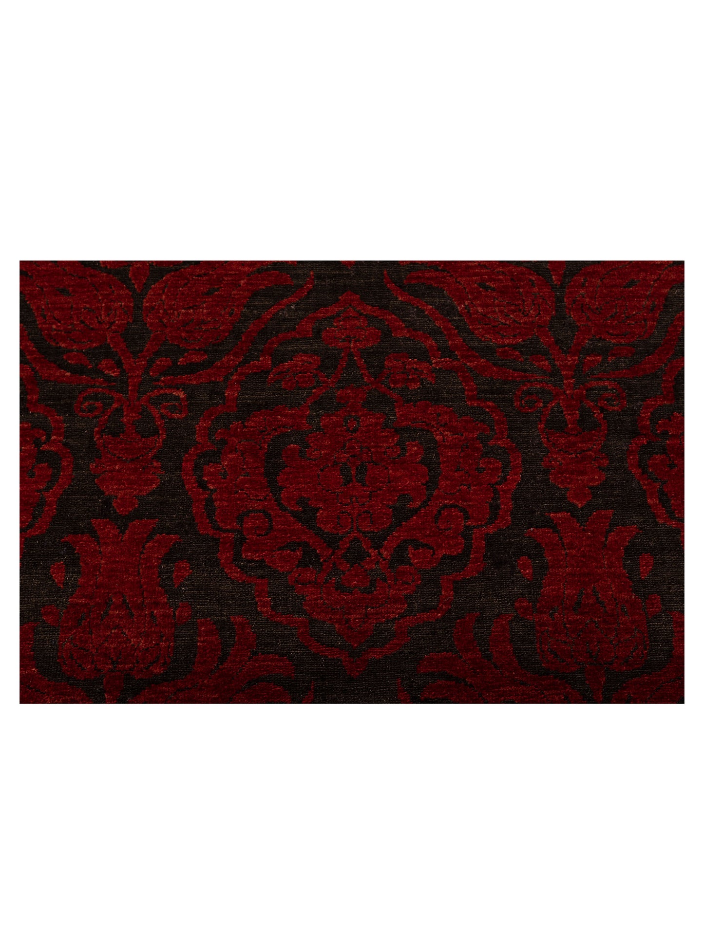 Defnera Charcoal Red 12.7x17.5 Hand Knotted Rug
