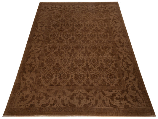 Defnera Brown Dark Brown 14.8x15.7 Hand Knotted Rug