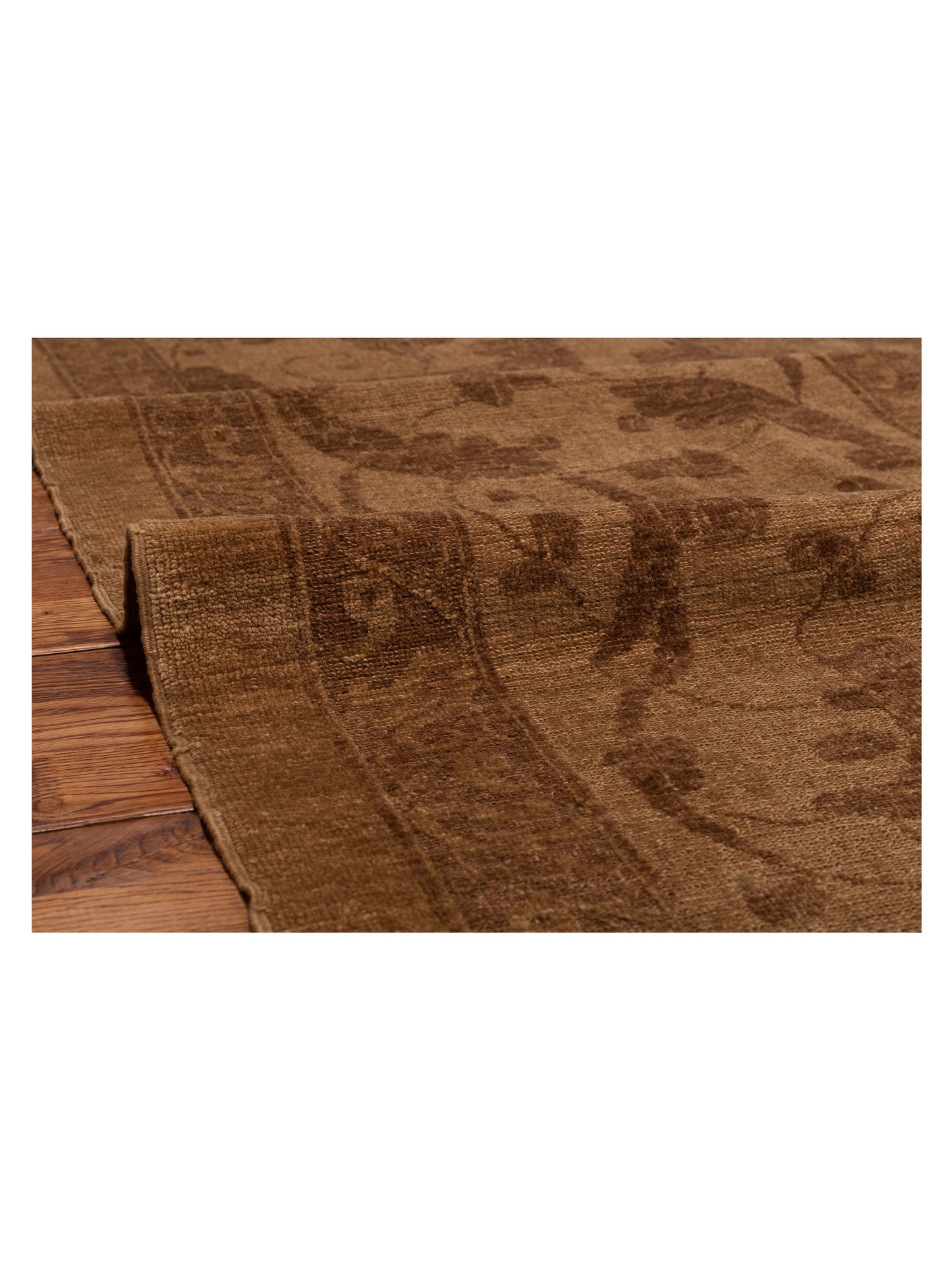 Defnera Brown Dark Brown 14.8x15.7 Hand Knotted Rug