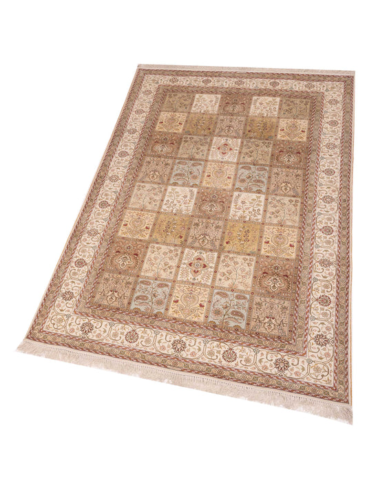 Pure Silk Multi 4.10x8 Hand Knotted Rug