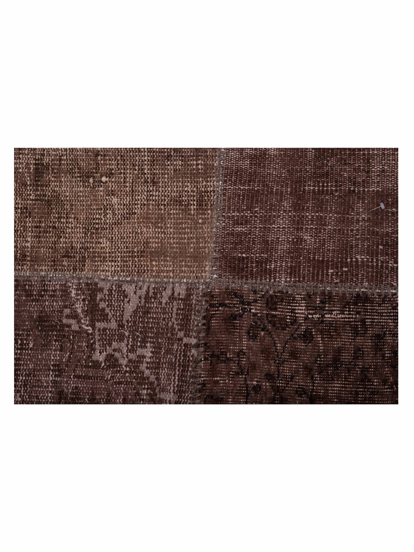 Patchwork Dark Brown 9.1x11.11 Hand Knotted Rug