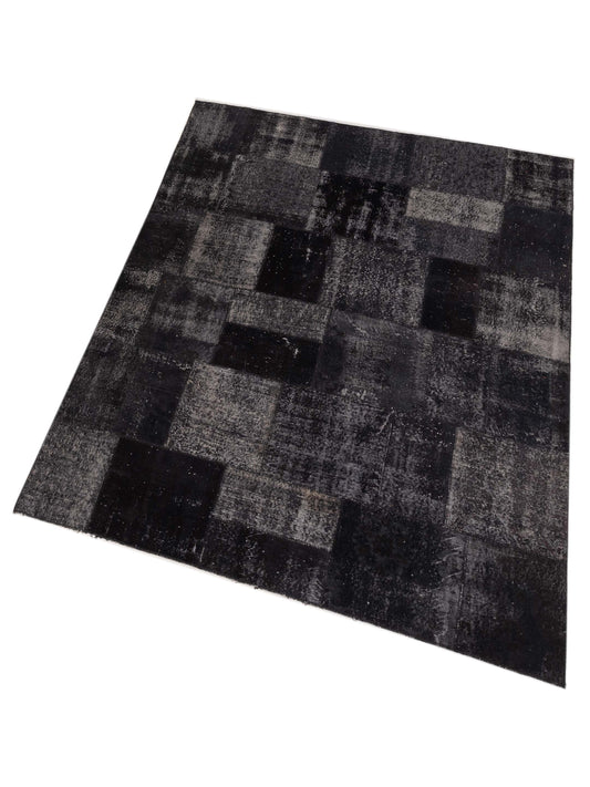 Patchwork Charcoal 8.2x10.2 Hand Knotted Rug