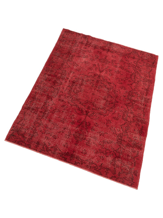 Vintage Red 5.3x8.1 Hand Knotted Rug