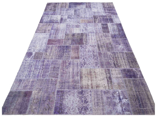 Patchwork Purple 9.11x13.10 Hand Knotted Rug