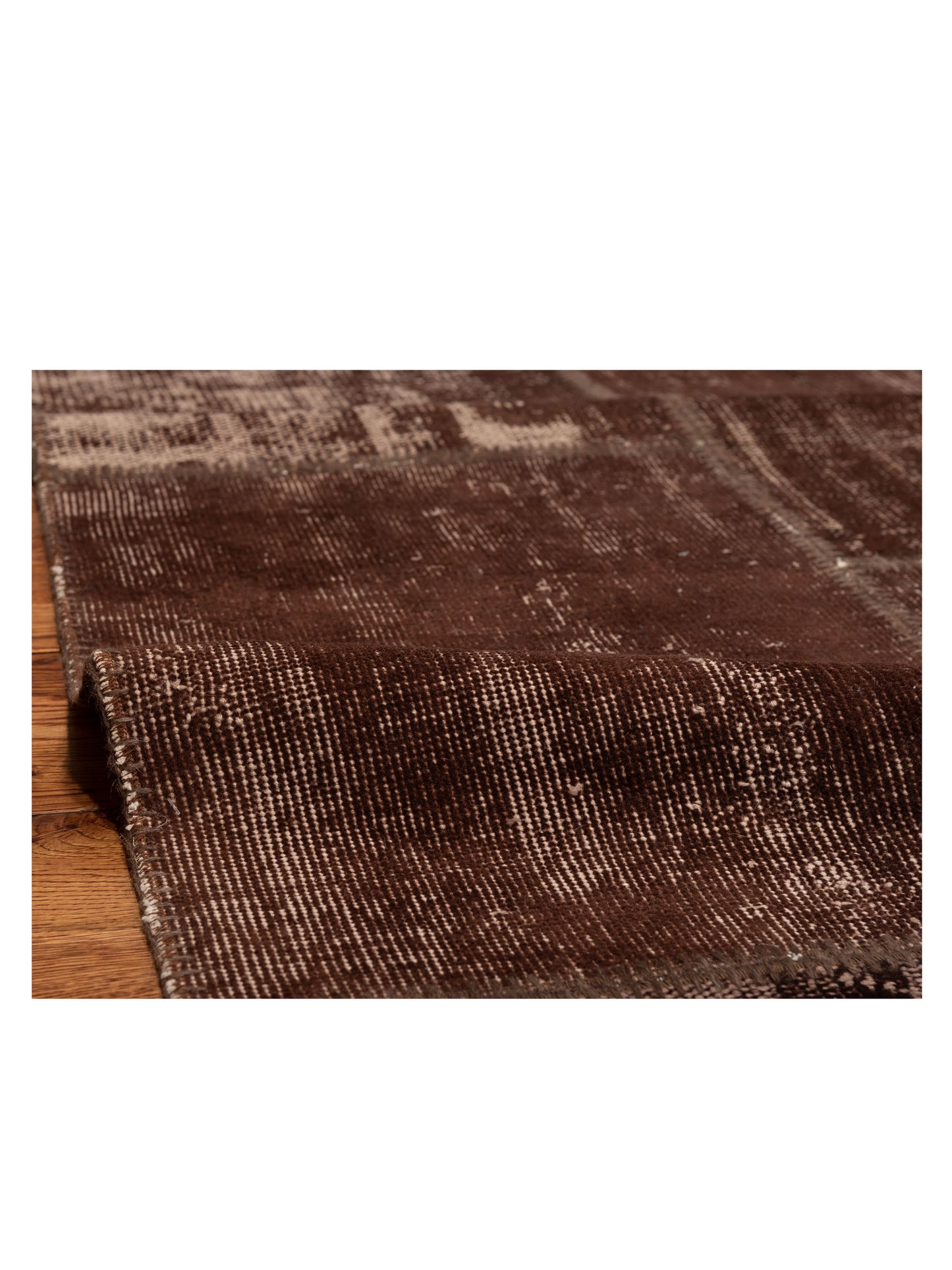 Patchwork Dark Brown 8.3x9.10 Hand Knotted Rug