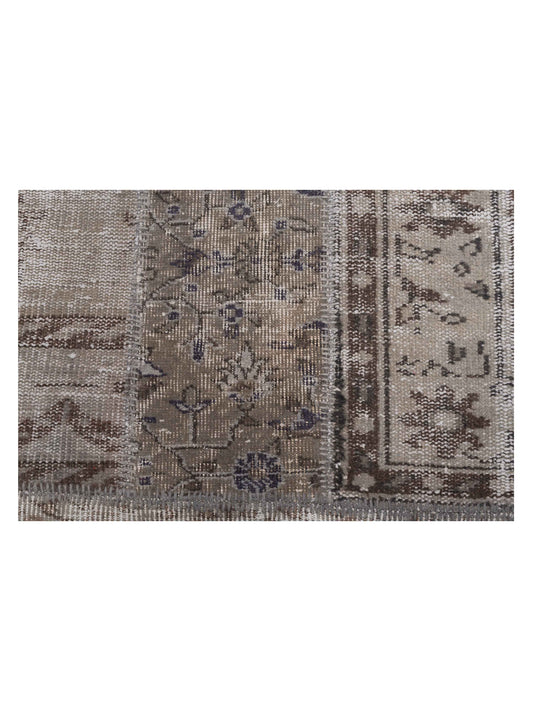 Patchwork Light Gray 8.2x9.10 Hand Knotted Rug