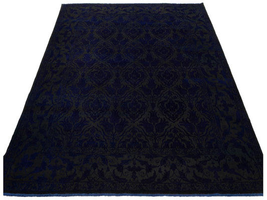Rechromia Charcoal Purple 9.2x10.10 Hand Knotted Rug