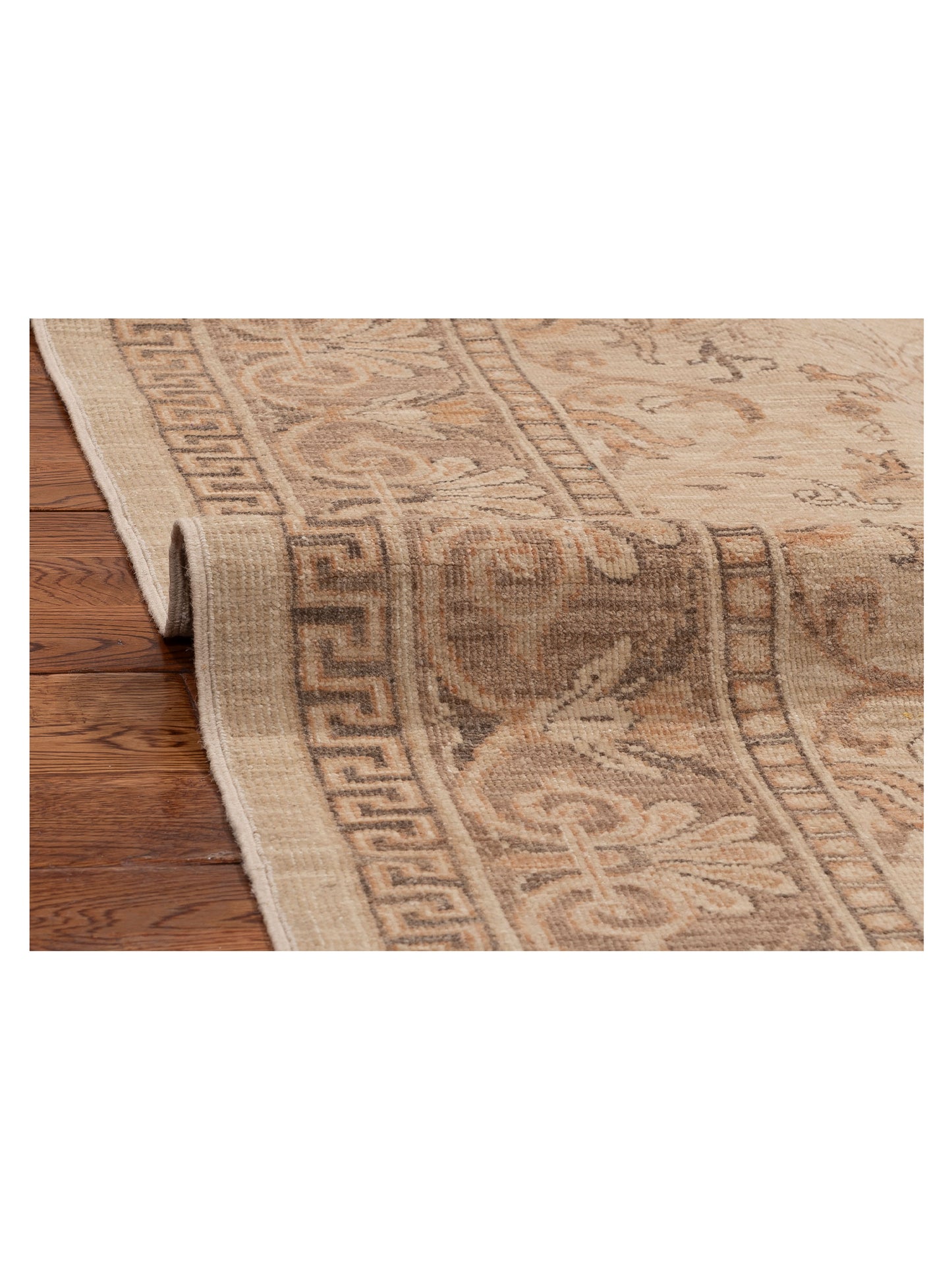 Lailora Beige Brown 5.1x6.8 Hand Knotted Rug