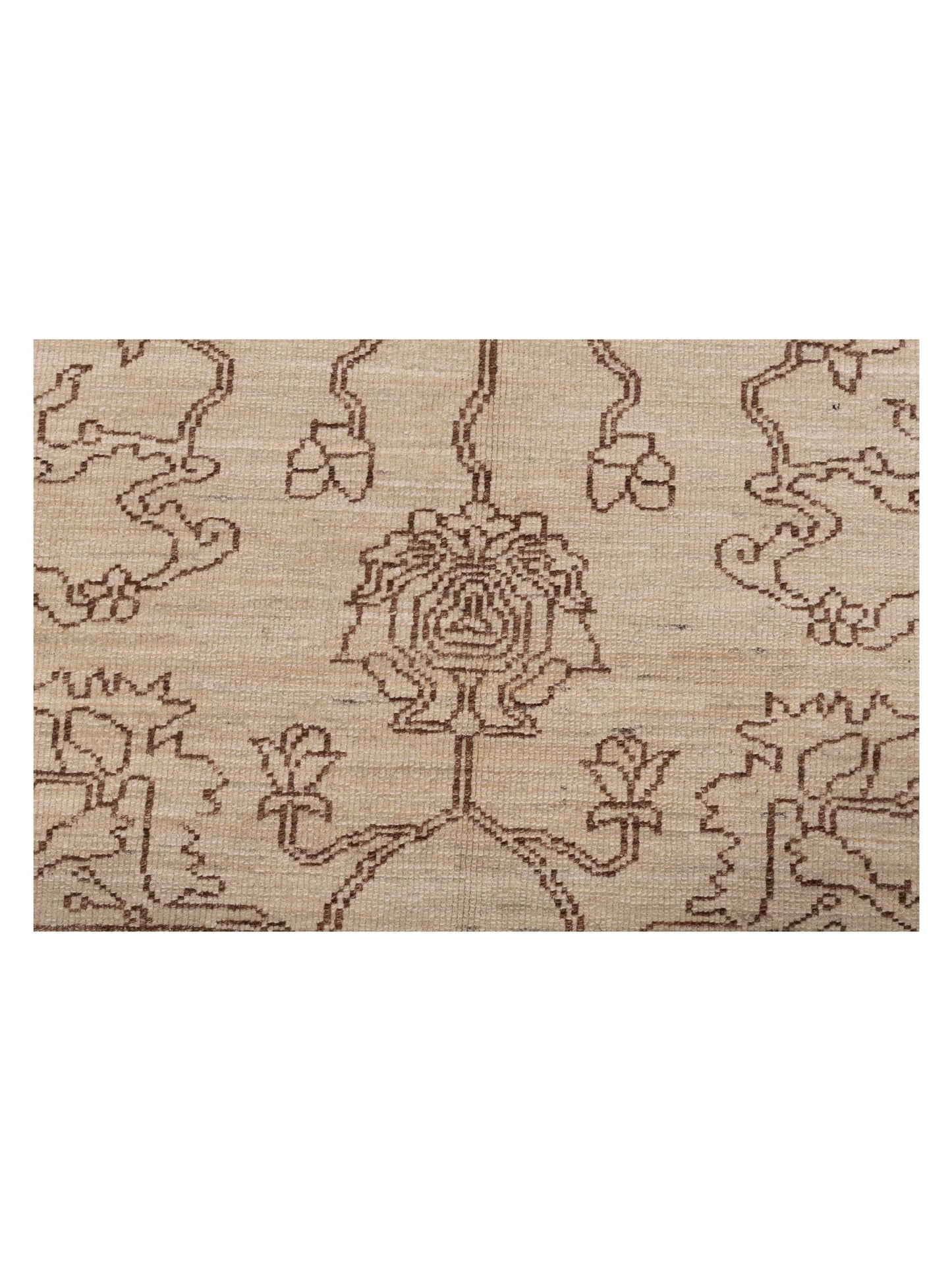 Elowen Ivory Brown 8.2x9.10 Hand Knotted Rug