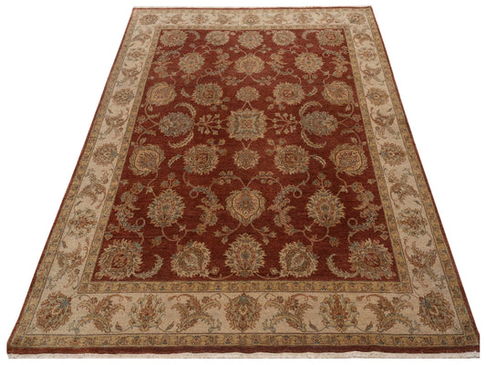 Corvella Rust Ivory 8x10 Hand Knotted Rug