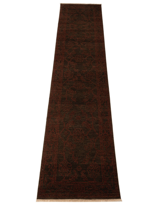 Elowen Charcoal Charcoal 3x13.9 Hand Knotted Rug