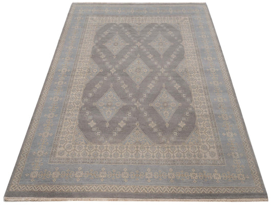 Rosetta Gray 8.1x10.1 Hand Knotted Rug